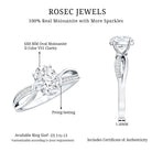 1 Carat Certified Moissanite Oval Engagement Ring with Infinity Band D-VS1 - Rosec Jewels