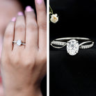 1 Carat Certified Moissanite Oval Engagement Ring with Infinity Band D-VS1 - Rosec Jewels