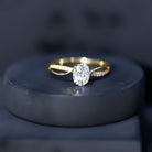 1 Carat Certified Moissanite Oval Engagement Ring with Infinity Band D-VS1 - Rosec Jewels