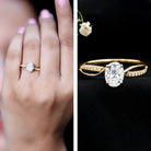 1 Carat Certified Moissanite Oval Engagement Ring with Infinity Band D-VS1 - Rosec Jewels