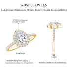 Certified Moissanite Teardrop Engagement Ring with Halo D-VS1 - Rosec Jewels