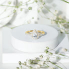 Certified Moissanite Teardrop Engagement Ring with Halo D-VS1 - Rosec Jewels