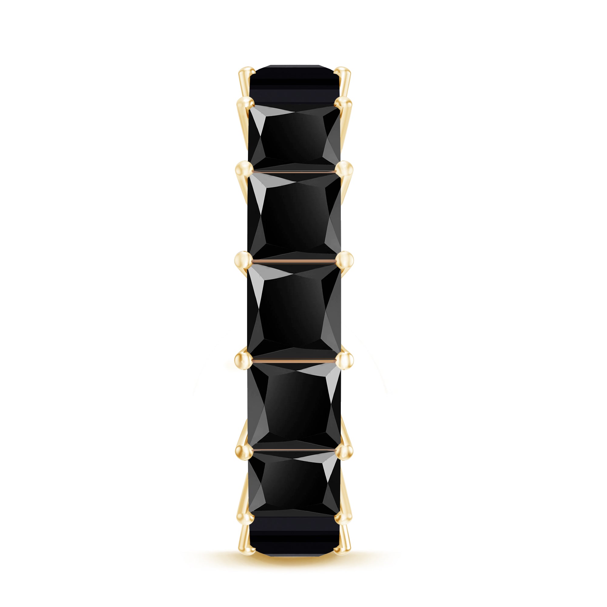 Certified Princess Cut Lab Grown Black Diamond Eternity Ring for Women AAAA ( Synthetic ) - Rosec Jewels