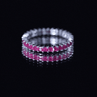 Princess Cut Ruby Eternity Ring – Thin Ruby Wedding Band in Shared Prong Setting | Real AAA Ruby AAA - Rosec Jewels