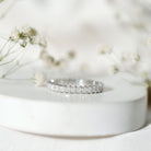 Rosec Jewels-Princess Cut Cubic Zirconia Eternity Wedding Band Ring with Certificate