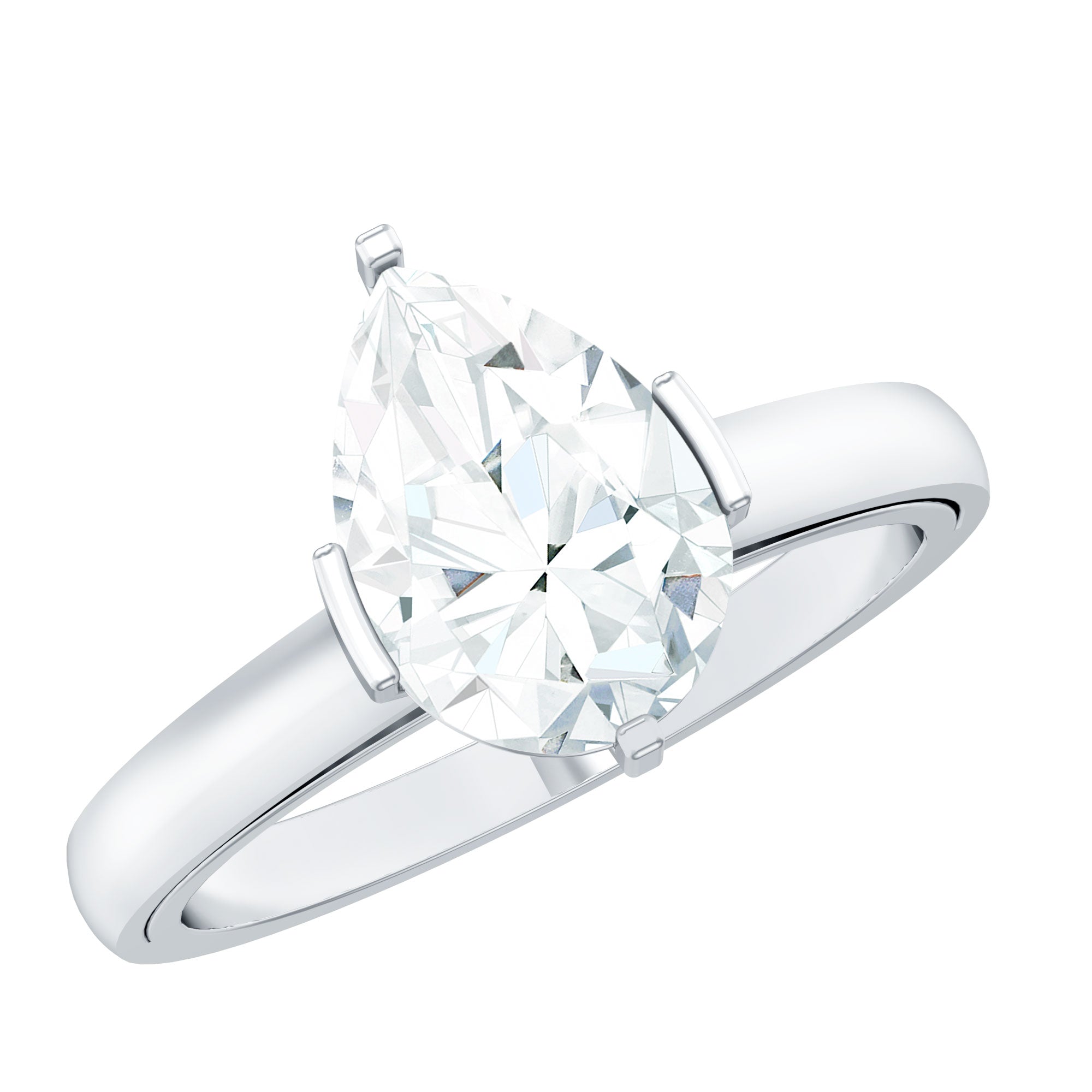 Teardrop Engagement Ring With Certified Moissanite