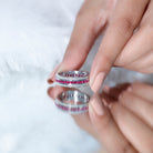 Rosec Jewels-Lab Created Ruby Three Row Wedding Band for Women