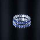 Princess Cut Lab Grown Blue Sapphire Full Eternity Band AAAA - Rosec Jewels
