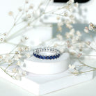 Princess Cut Lab Grown Blue Sapphire Full Eternity Band AAAA - Rosec Jewels