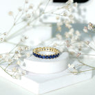 Princess Cut Lab Grown Blue Sapphire Full Eternity Band AAAA - Rosec Jewels