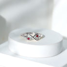 Rosec Jewels-Lab Created Ruby Infinity Heart Promise Ring