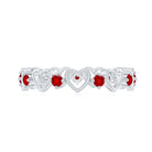Certified Lab Created Ruby Heart Eternity Band Ring AAAA - Rosec Jewels