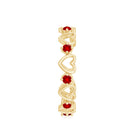 Certified Lab Created Ruby Heart Eternity Band Ring AAAA - Rosec Jewels