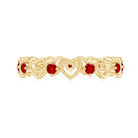 Certified Lab Created Ruby Heart Eternity Band Ring AAAA - Rosec Jewels