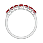 1 Carat Lab Created Ruby Half Eternity Wedding Band AAAA - Rosec Jewels