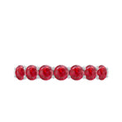 1 Carat Lab Created Ruby Half Eternity Wedding Band AAAA - Rosec Jewels