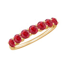1 Carat Lab Created Ruby Half Eternity Wedding Band AAAA - Rosec Jewels