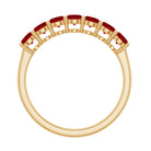1 Carat Lab Created Ruby Half Eternity Wedding Band AAAA - Rosec Jewels