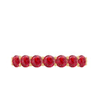 1 Carat Lab Created Ruby Half Eternity Wedding Band AAAA - Rosec Jewels