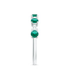 Certified Lab Grown Emerald Half Eternity Anniversary Ring with Diamond AAAA - Rosec Jewels