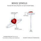 Lab Created Ruby Heart Promise Ring with Diamonds AAAA - Rosec Jewels
