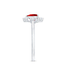 Lab Created Ruby Heart Promise Ring with Diamonds AAAA - Rosec Jewels