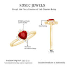 Lab Created Ruby Heart Promise Ring with Diamonds AAAA - Rosec Jewels