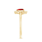 Lab Created Ruby Heart Promise Ring with Diamonds AAAA - Rosec Jewels