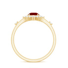 Rosec Jewels-Round Lab Created Ruby Promise Ring with Diamond Halo