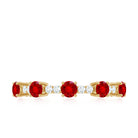 Rosec Jewels-Lab Created Ruby and Diamond Half Eternity Stackable Ring