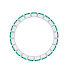 Certified Princess Cut Lab Grown Emerald Wedding Band AAAA - Rosec Jewels