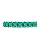Certified Princess Cut Lab Grown Emerald Wedding Band AAAA - Rosec Jewels