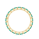 Certified Princess Cut Lab Grown Emerald Wedding Band AAAA - Rosec Jewels
