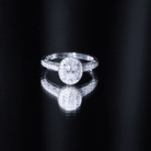 6X8 MM Oval Moissanite Victorian Engagement Ring with Halo D-VS1 - Rosec Jewels