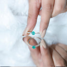 Natural Emerald Promise Ring with Diamond Side Stones AAA - Rosec Jewels