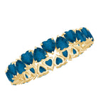 London Blue Topaz Heart Eternity Band Ring AAA - Rosec Jewels