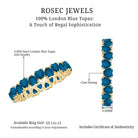 London Blue Topaz Heart Eternity Band Ring AAA - Rosec Jewels
