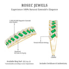 Baguette Emerald and Diamond Braided Half Eternity Band Ring AAA - Rosec Jewels