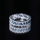 Baguette London Blue Topaz Full Eternity Band with Diamond AAA - Rosec Jewels