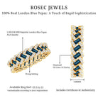Baguette London Blue Topaz Full Eternity Band with Diamond AAA - Rosec Jewels