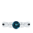 Round Blue Topaz Infinity Engagement Ring with Diamonds AAA - Rosec Jewels