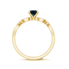 Round Blue Topaz Infinity Engagement Ring with Diamonds AAA - Rosec Jewels