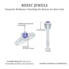 Vintage Style Tanzanite Engagement Ring with Diamond Halo AAA - Rosec Jewels