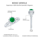 Vintage Inspired Emerald Engagement Ring with Diamond AAA - Rosec Jewels