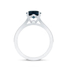 Natural London Blue Topaz and Diamond Engagement Ring AAA - Rosec Jewels