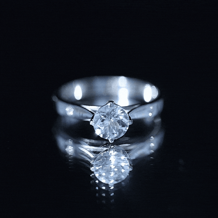 6 MM Certified Aquamarine Solitaire Promise Ring with Diamond AAA - Rosec Jewels