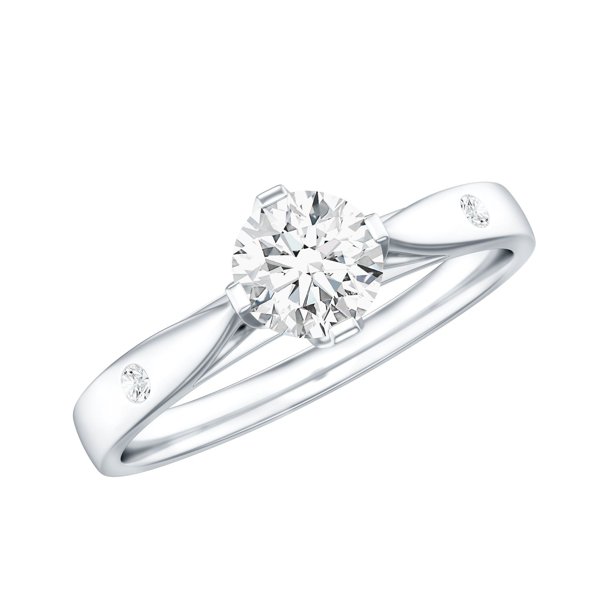 Floral Set Moissanite Solitaire Promise Ring for Her