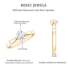 Rosec Jewels-Floral Set Moissanite Solitaire Promise Ring for Her