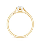 Rosec Jewels-Floral Set Moissanite Solitaire Promise Ring for Her