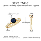 Natural 0.9 Carat Blue Sapphire Engagement Ring with Diamond AAA - Rosec Jewels